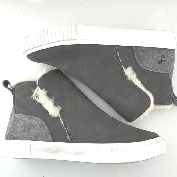 Timberland Women’s Skyla Bay Leather Suede Dark Gray Pull On Boot Size 6.5 - Picture 8 of 12
